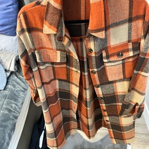 Orange brown shacket
